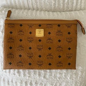 MCM Brown Medium Heritage Clutch